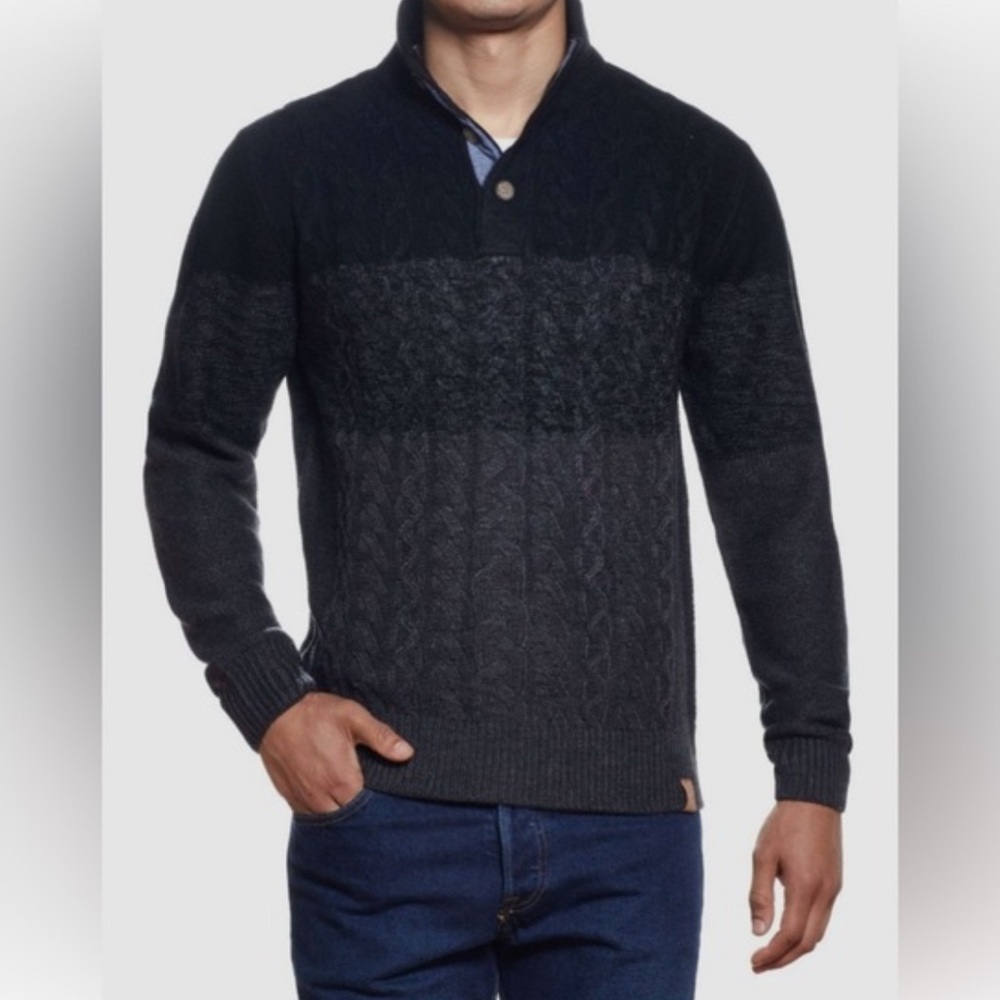 Weatherproof Men's Charcoal and Black Zip Up Sweater